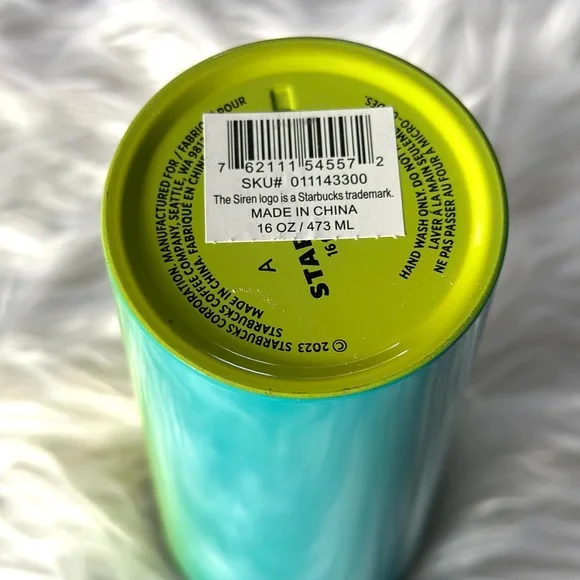 2023 Starbucks Cup Summer Yellow Blue Gradient Stainless Steel 16 oz - Picture 5 of 5